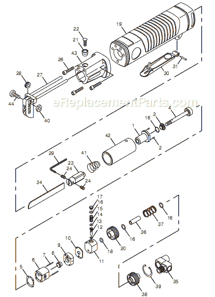 Page A Diagram and Parts List for CP7901 8941079010 Chicago Pneumatic Reciprocating Saw